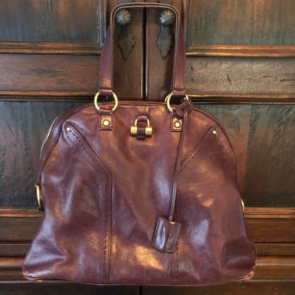 Yves Saint Laurent Handbags - YSL oversized muse bag black cherry